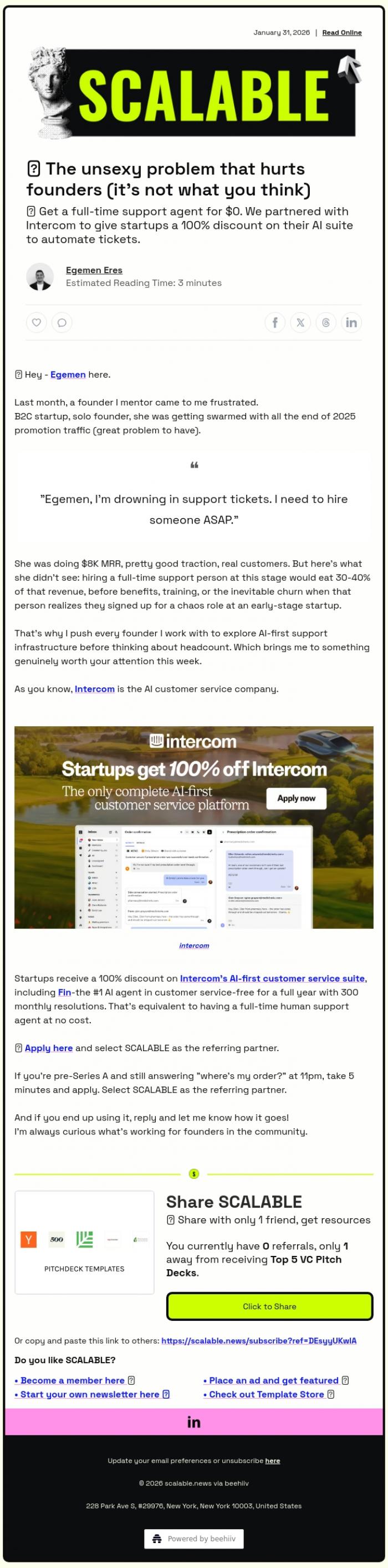 Email Design Inspiration from Scalable, 🚨 The unsexy problem that hurts founders (it's not what you think)