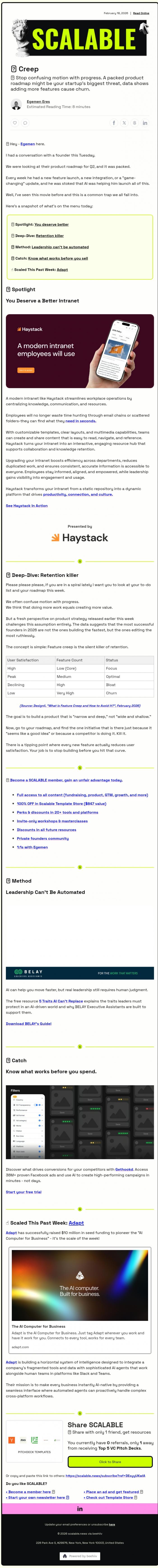 Email Design Inspiration from Scalable, 👆 Know what works before you sell