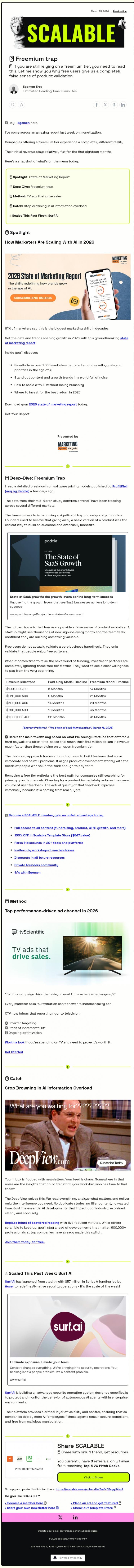 Email Design Inspiration from Scalable, 💸 Fast $1M ARR