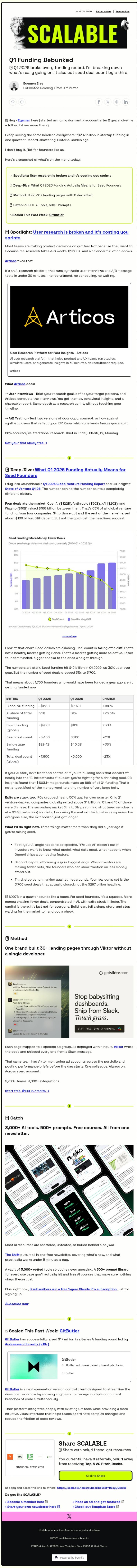Email Design Inspiration from Scalable, 🚨 Record funding, shrinking odds