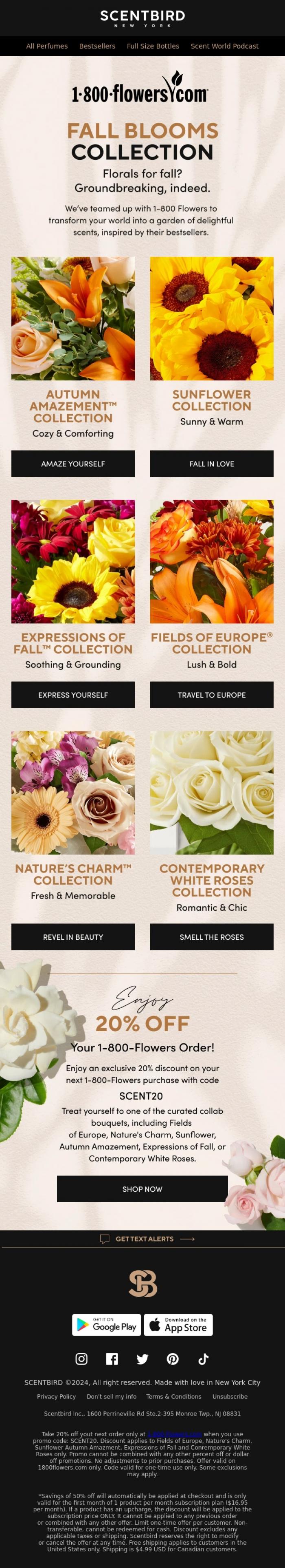 Email Design Inspiration from Scentbird, Scentbird x 1-800 Flowers: A Budding Romance