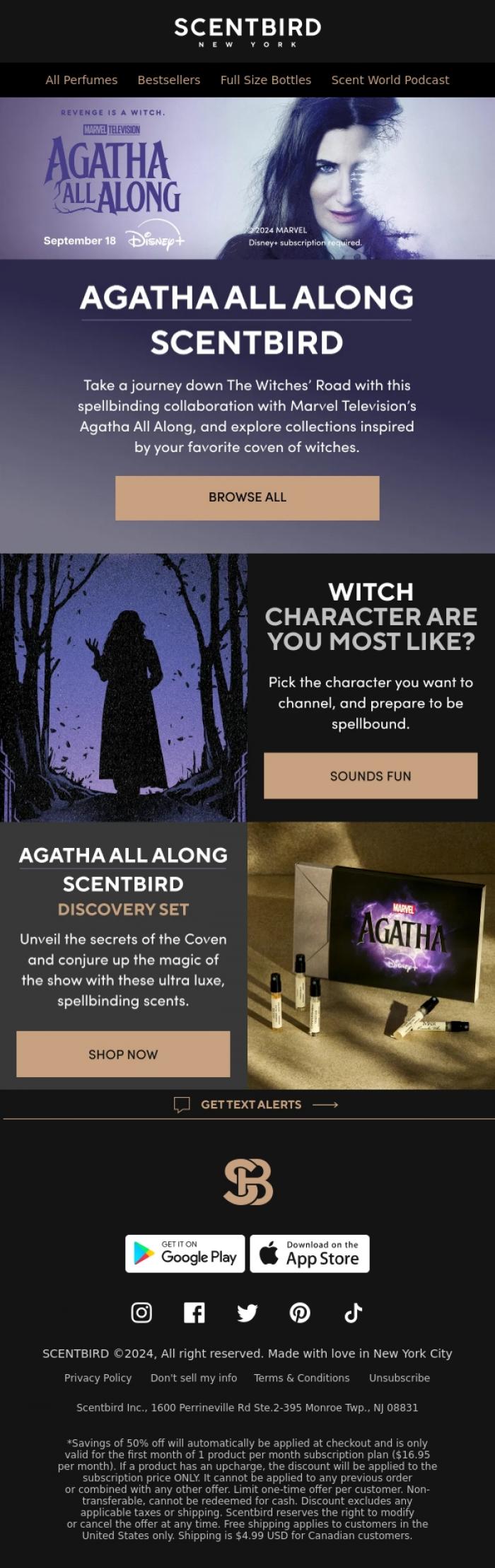 Email Design Inspiration from Scentbird, NEW: Agatha All Along x Scentbird!