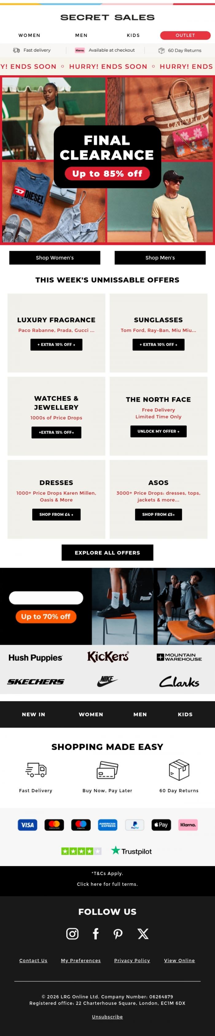 Email Design Inspiration from Secret Sales, ⏳ Final Clearance Is Almost Over