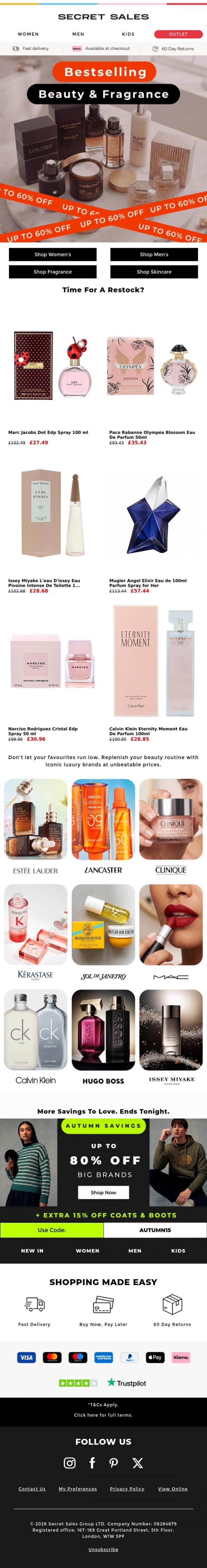 Email Design Inspiration from Secret Sales, Unlock your exclusive beauty offers 🔓
