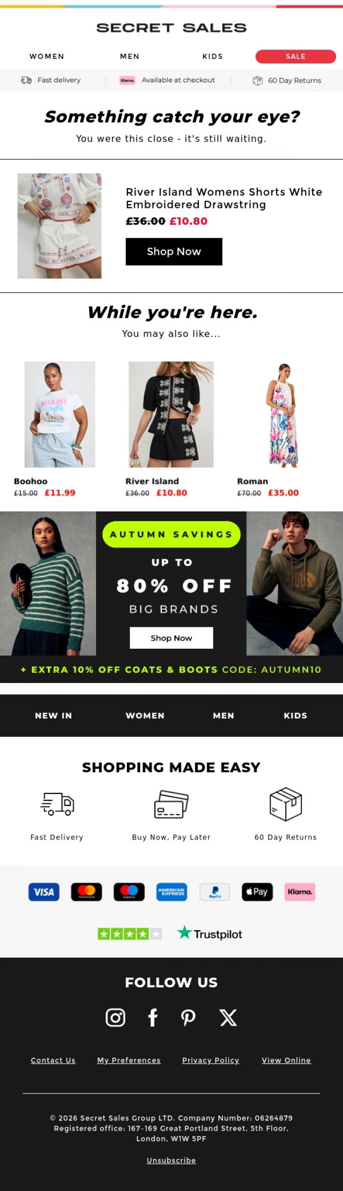 Email Design Inspiration from Secret Sales, Still Thinking About It? Take Another Look