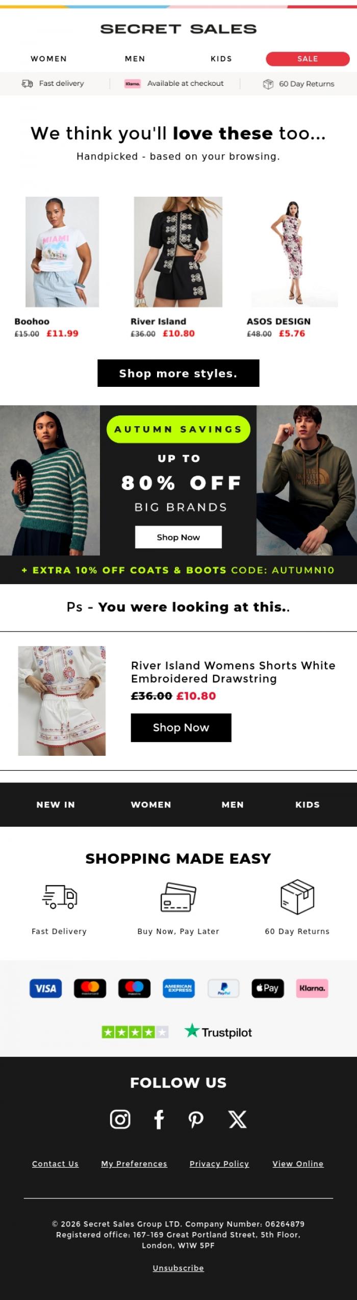 Email Design Inspiration from Secret Sales, Still looking? We think we've found it