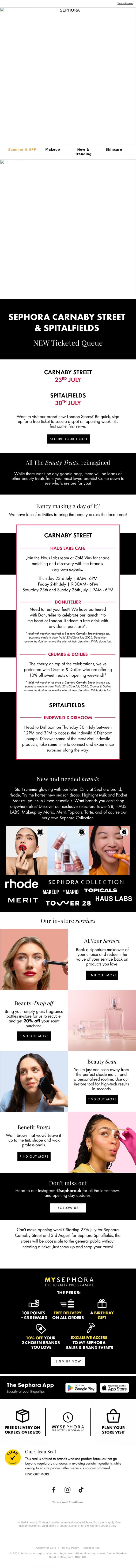 Email Design Inspiration from SEPHORA UK, 2 NEW stores are coming 👀