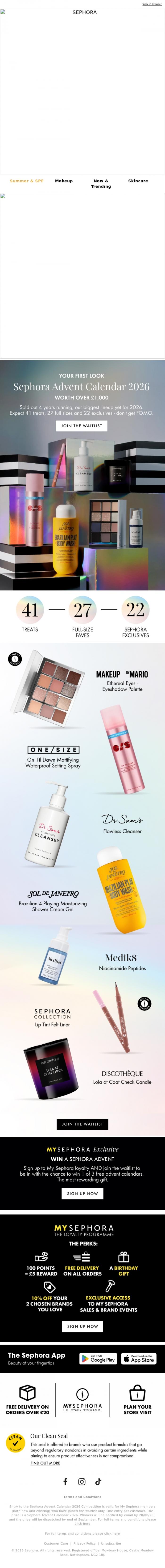 Email Design Inspiration from SEPHORA UK, Your first look... Join the waitlist now👀