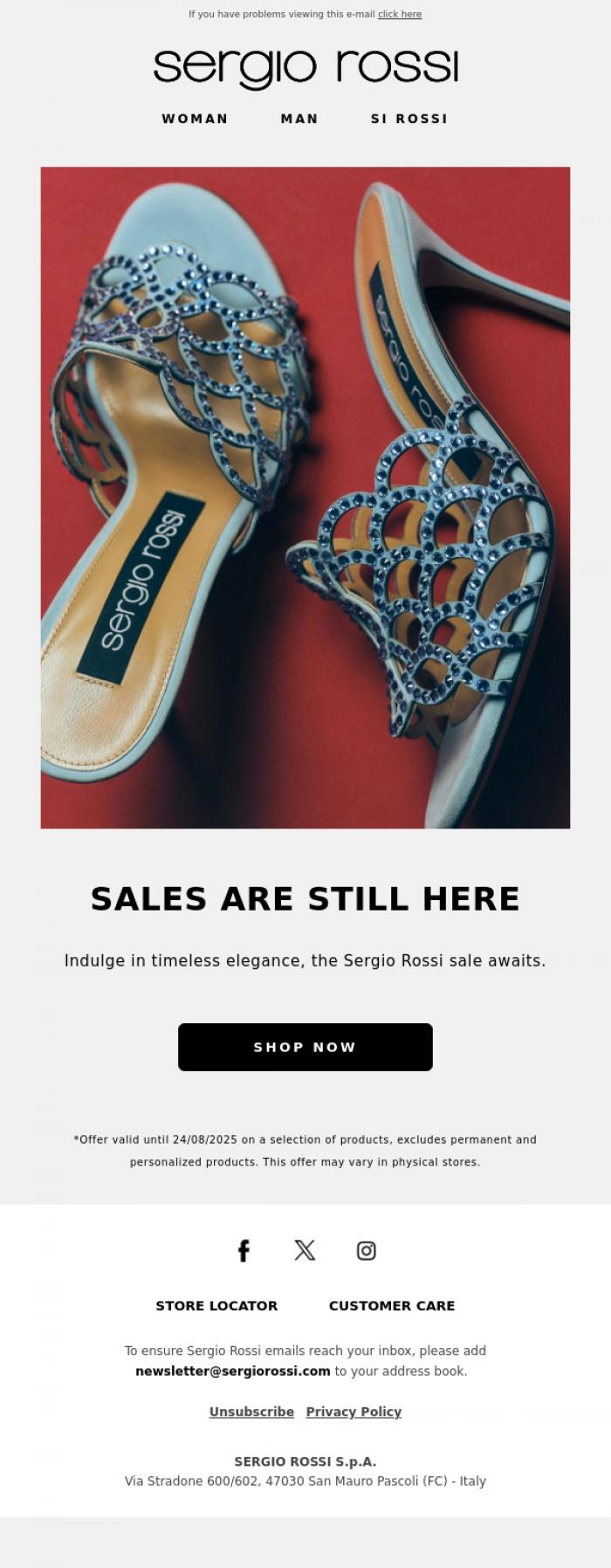 Email Design Inspiration from Sergio Rossi, Sergio Rossi | Sales