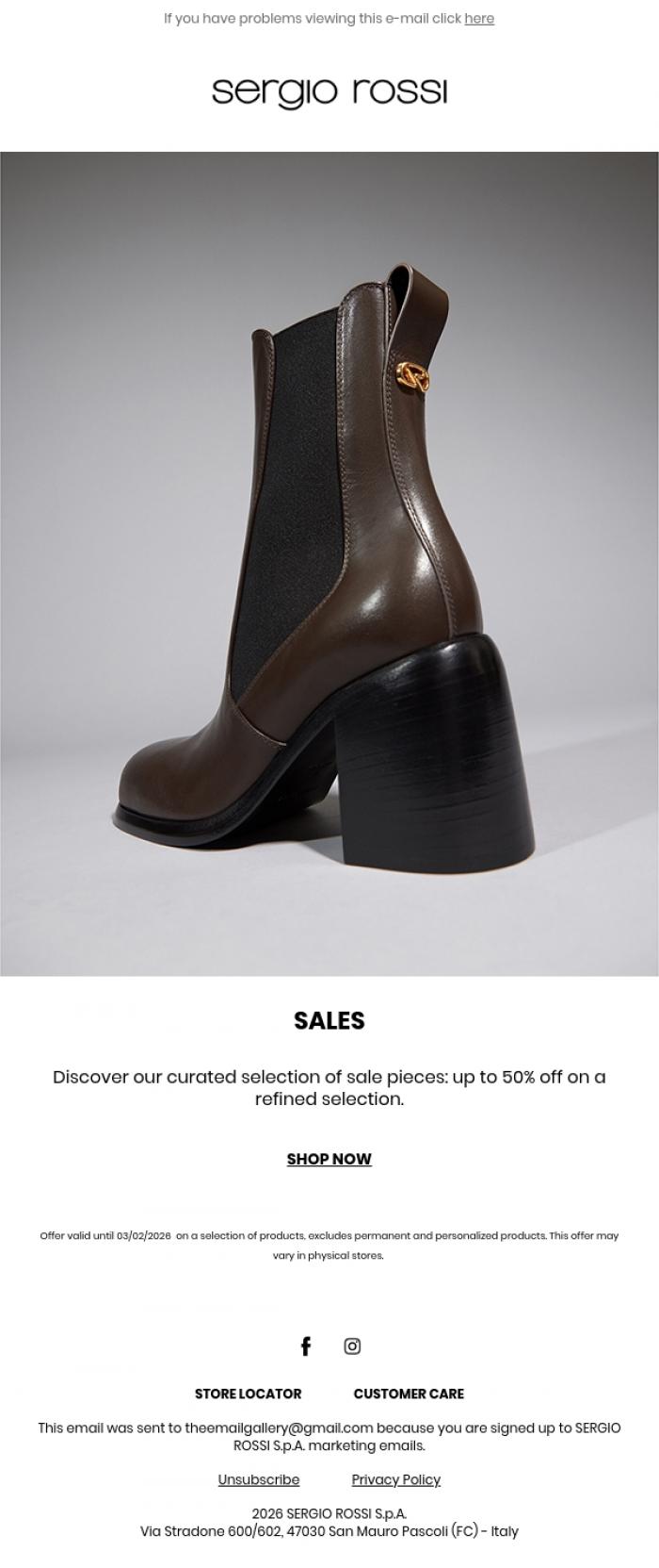 Email Design Inspiration from Sergio Rossi, Sergio Rossi Sales &nbsp;