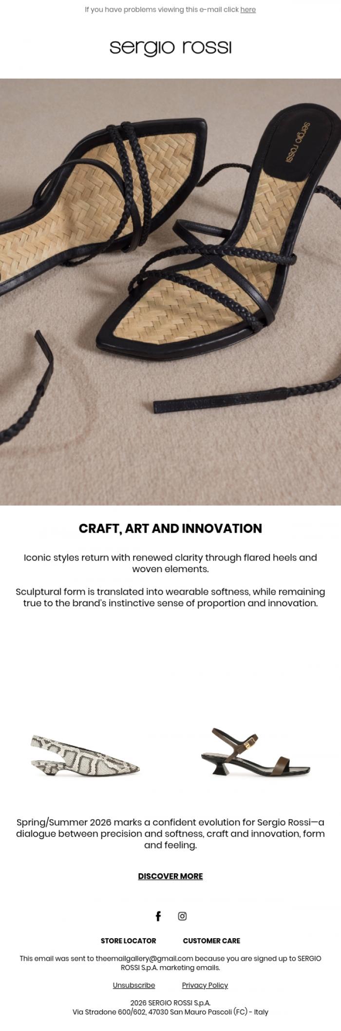 Email Design Inspiration from Sergio Rossi, New Arrivals &nbsp;