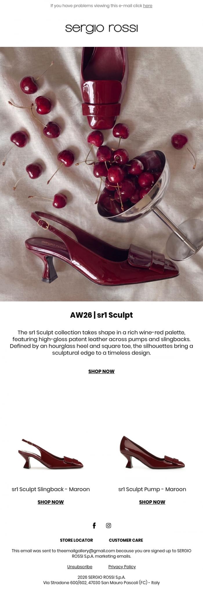 Email Design Inspiration from Sergio Rossi, Autumn/Winter 2026 &nbsp;