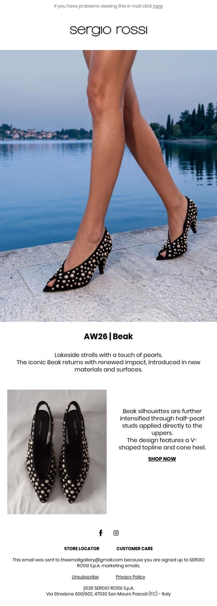 Email Design Inspiration from Sergio Rossi, Autumn/Winter 2026 &nbsp;
