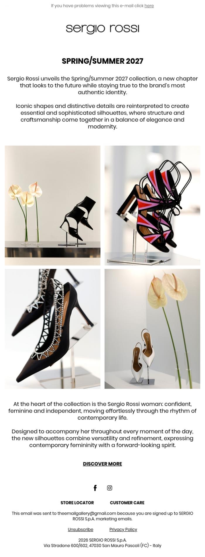 Email Design Inspiration from Sergio Rossi, Sergio Rossi | Milano Fashion Week