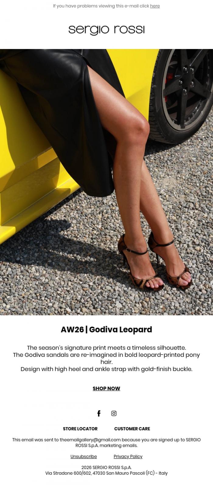 Email Design Inspiration from Sergio Rossi, Autumn/Winter 2026 &nbsp;