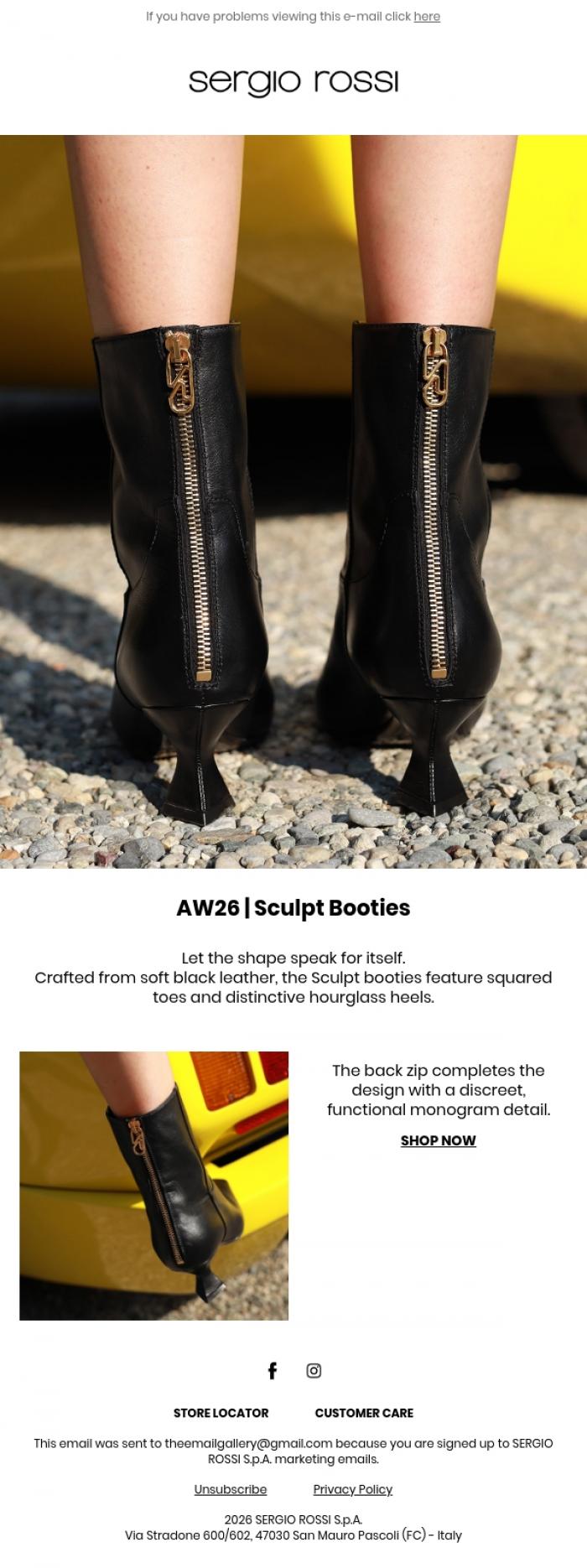 Email Design Inspiration from Sergio Rossi, Autumn/Winter 2026 &nbsp;
