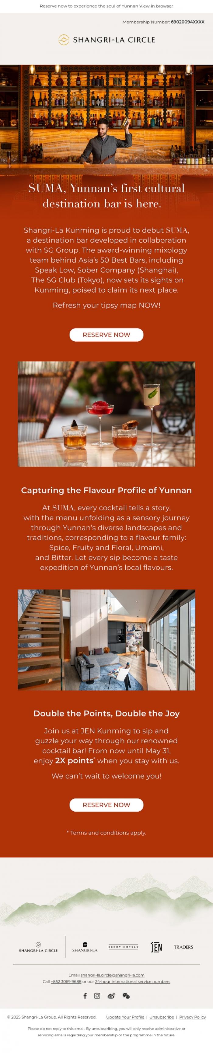 Email Design Inspiration from Shangri-La Circle, SUMA, Yunnan's First Cultural Destination Bar is Here.