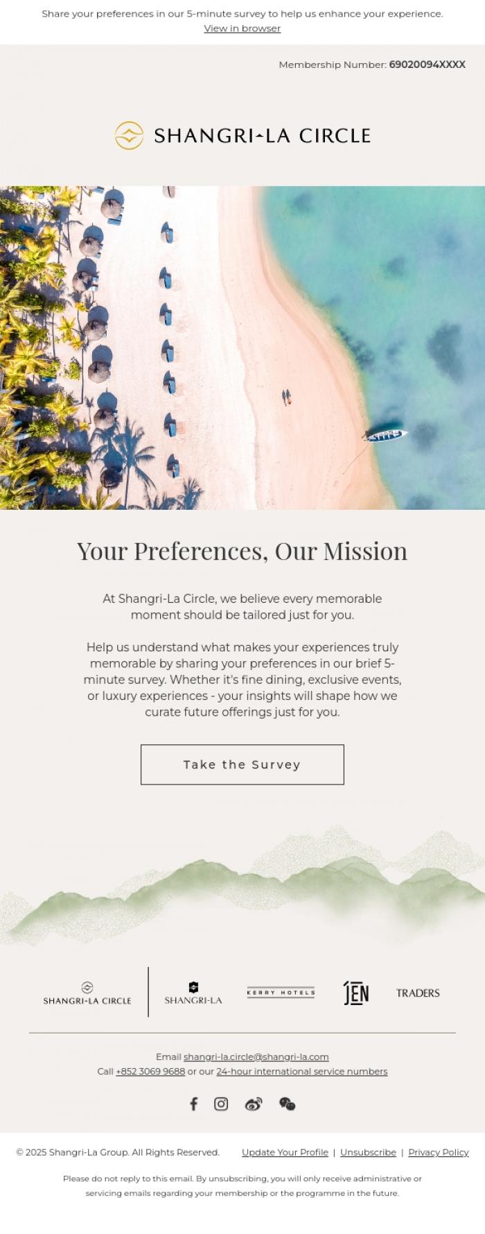 Email Design Inspiration from Shangri-La Circle, Your voice matters: Help shape the future of Shangri-La Circle