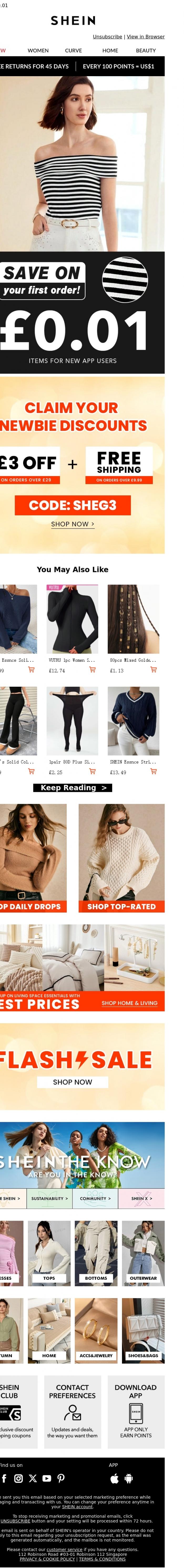Email Design Inspiration from SHEIN, Only one chance for each person.