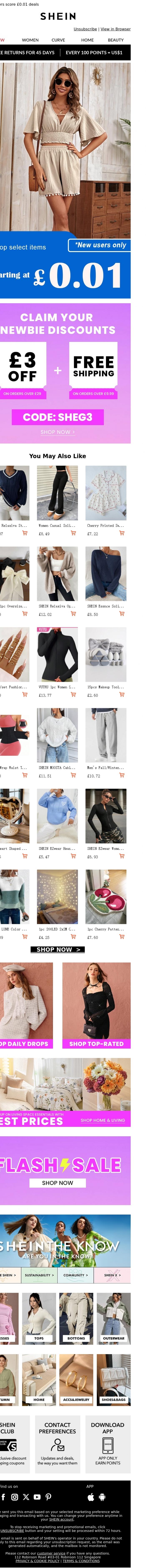 Email Design Inspiration from SHEIN, Claim your welcome gift