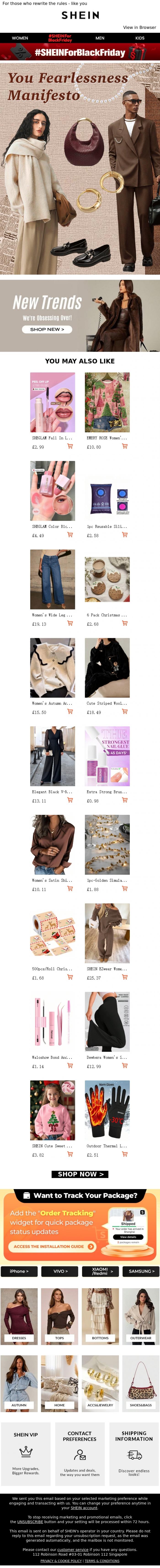 Email Design Inspiration from SHEIN, 💥Bold by Design, Fearless by Choice