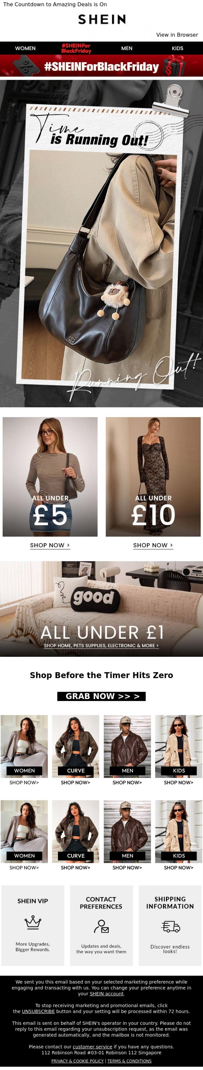 Email Design Inspiration from SHEIN, ⏰Tick Tock... The Clock's Ticking