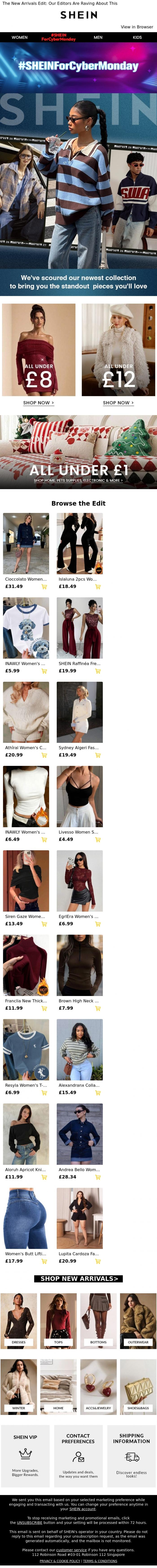 Email Design Inspiration from SHEIN, Curated for You