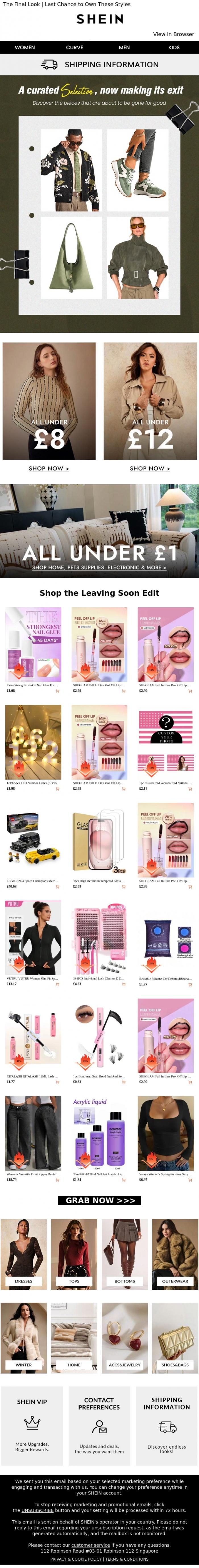 Email Design Inspiration from SHEIN, Gone Before You Know It