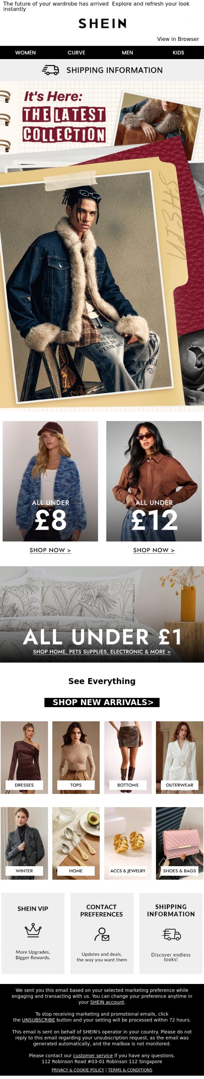 Email Design Inspiration from SHEIN, New. Now. Ready to Wear.
