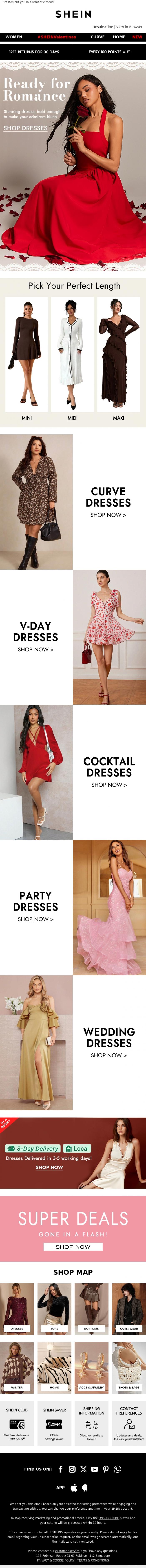Email Design Inspiration from SHEIN, Your Perfect Dress Awaits! 💐