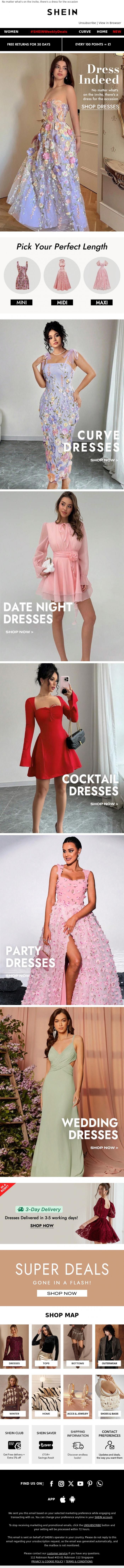 Email Design Inspiration from SHEIN, Saw This Dress And Thought Of You ❤️