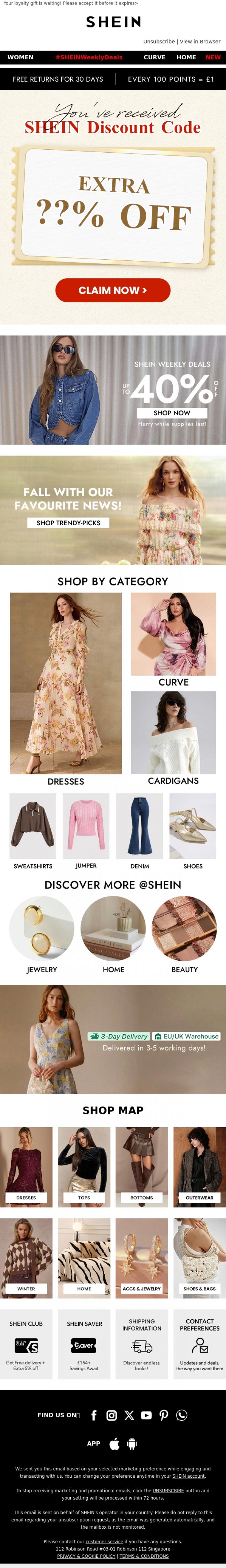 Email Design Inspiration from SHEIN, theemailgallery. Hey! We sent you a...