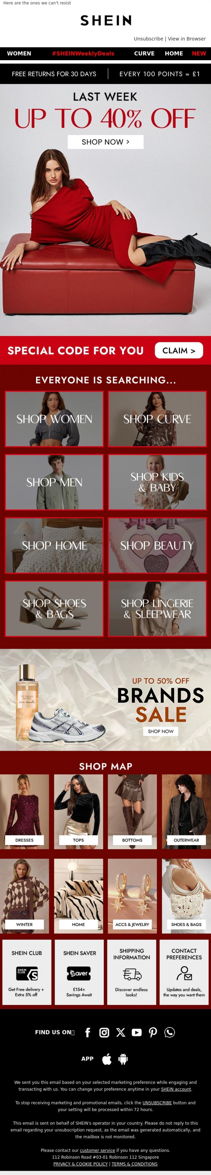 Email Design Inspiration from SHEIN, YOU HAVE (1) SALE ALERT 💌