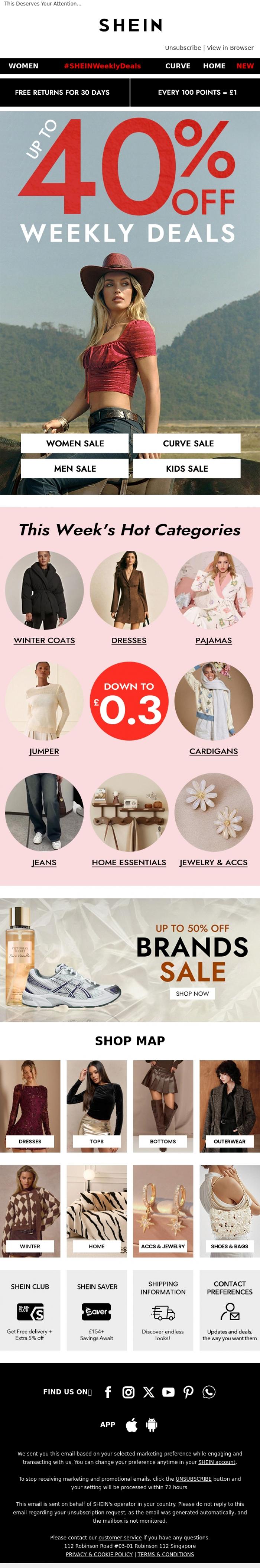 Email Design Inspiration from SHEIN, Major Markdown Is On! 🔥