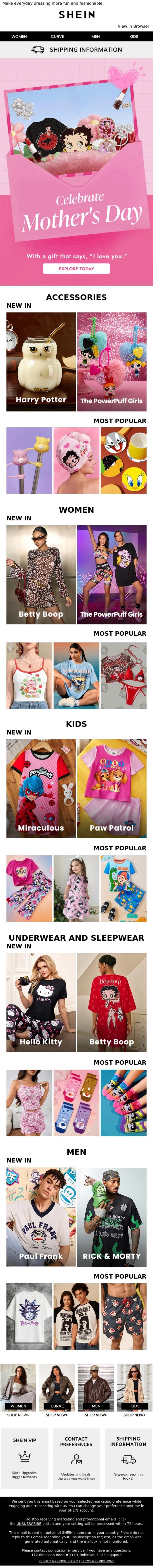 Email Design Inspiration from SHEIN, SHEINCollabs | Wear the fun, show your vibe.