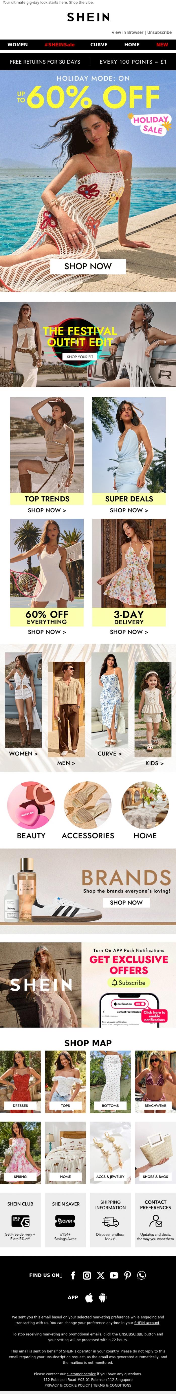 Email Design Inspiration from SHEIN, Up to 60% Off-Just Dropped 🔥 Thousands of styles at prices you won't believe. Shop the sale now.