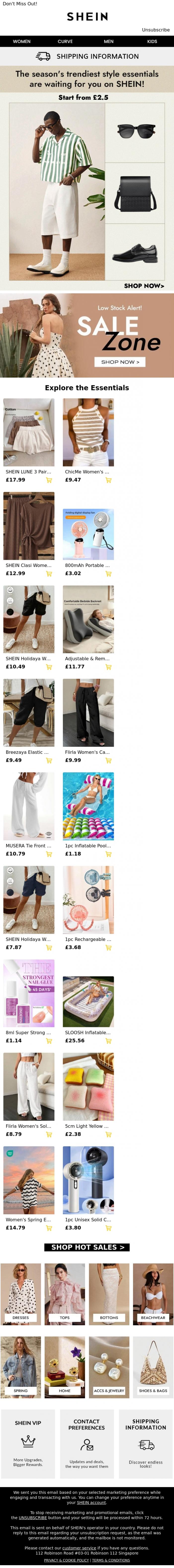 Email Design Inspiration from SHEIN, Start from &pound;2.5 | Discover the Season's Hottest Fashion Essentials