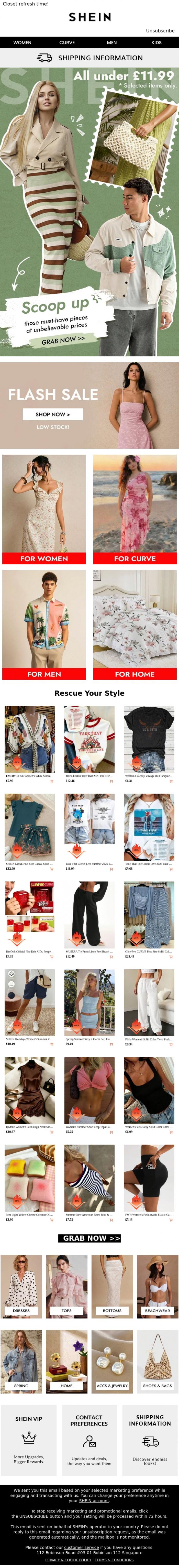 Email Design Inspiration from SHEIN, All under &pound;11.99✨Surprise awaits!