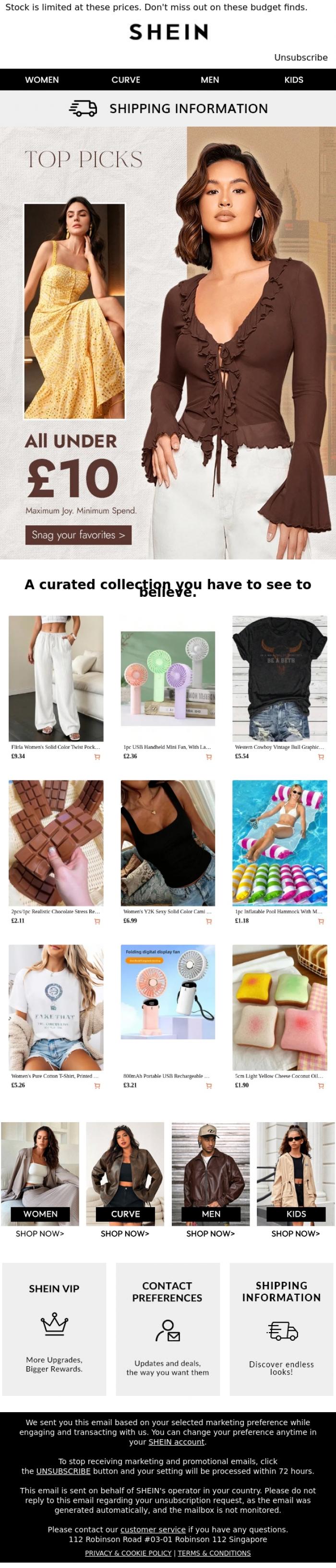 Email Design Inspiration from SHEIN, Going fast: Our UNDER &pound;10 favorites! 🏃&zwj;♂️💨