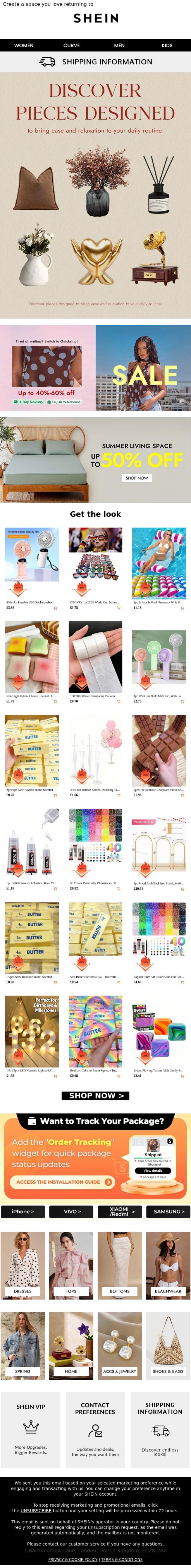 Email Design Inspiration from SHEIN, The Comfort of Home