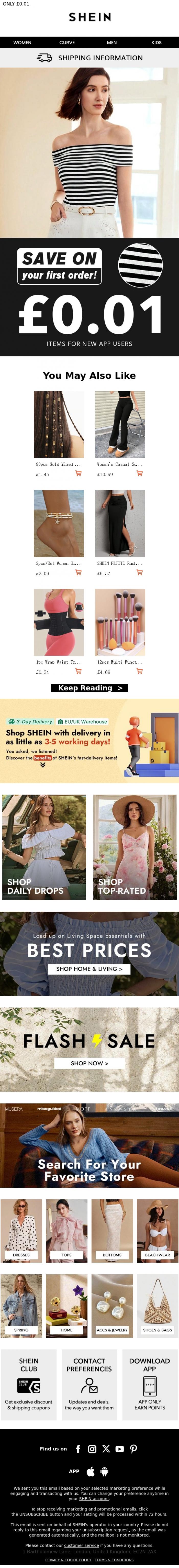 Email Design Inspiration from SHEIN, Only one chance for each person.