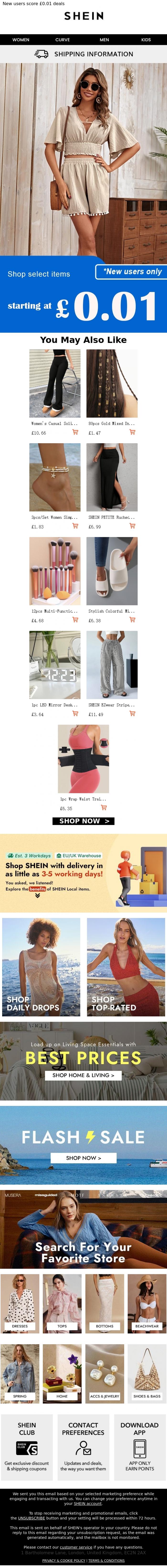 Email Design Inspiration from SHEIN, Claim your welcome gift