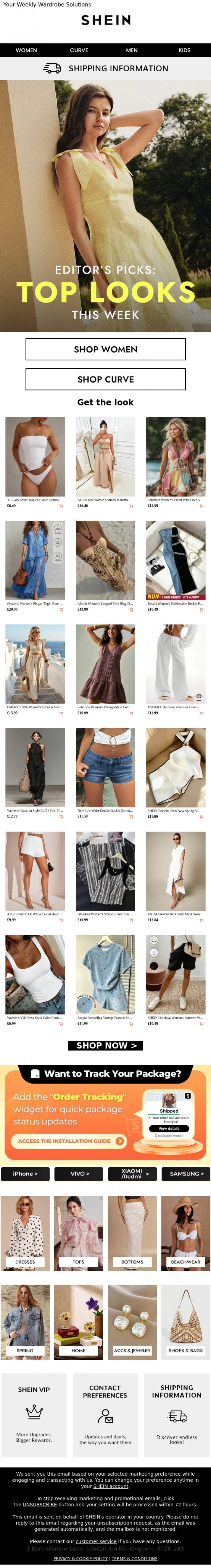 Email Design Inspiration from SHEIN, New Week, New Essentials
