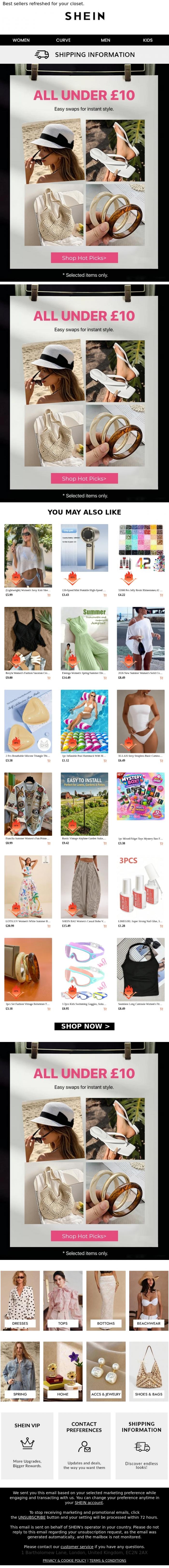 Email Design Inspiration from SHEIN, All under &pound;10 | 🌟New bestsellers to mix and match.