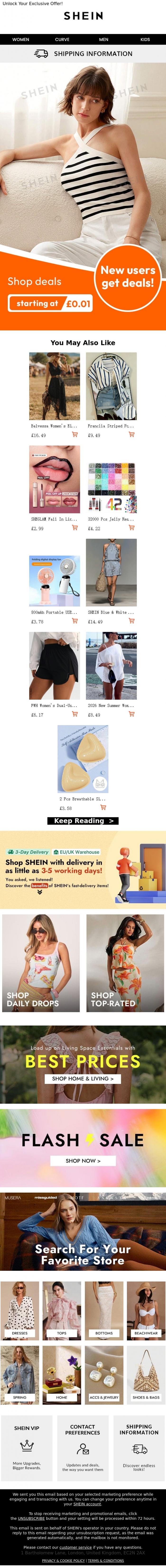 Email Design Inspiration from SHEIN, Grab Your Exclusive Offer Now! New Users Only🔥🎁