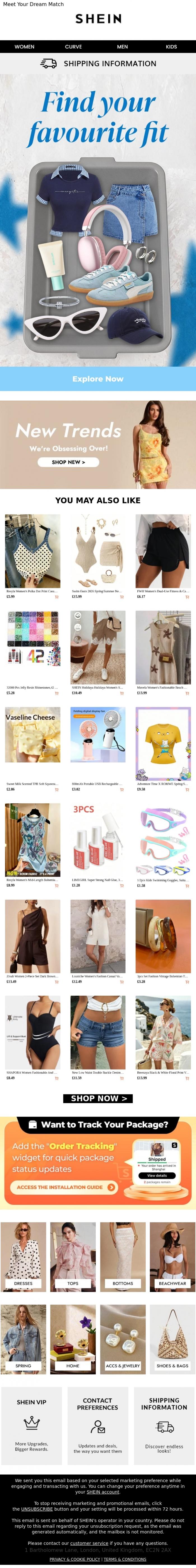 Email Design Inspiration from SHEIN, INSIDE: YOUR DREAM PAIR👉