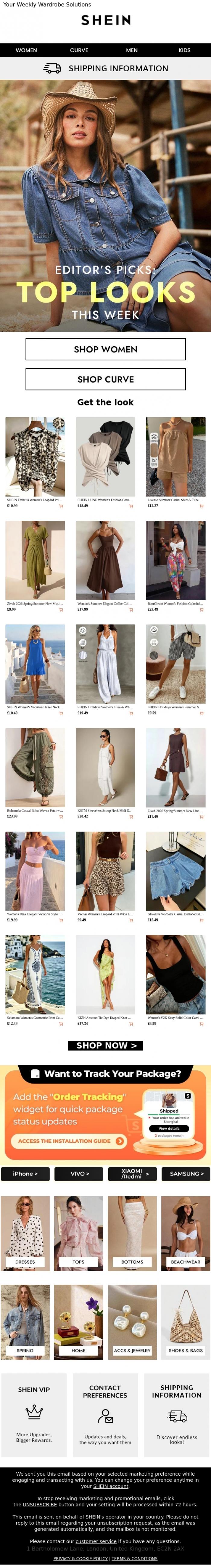 Email Design Inspiration from SHEIN, The Week's Best Style Solutions
