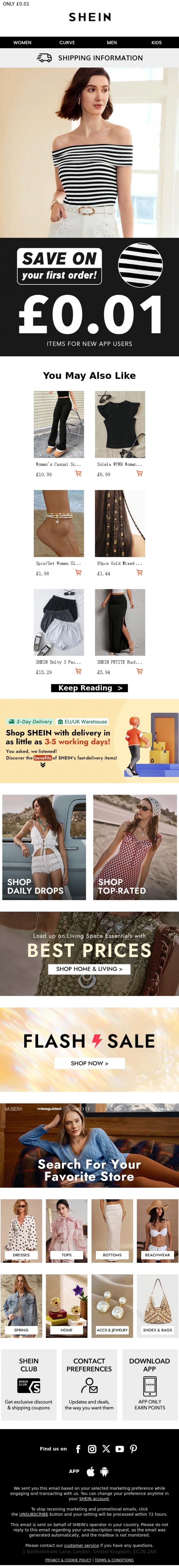 Email Design Inspiration from SHEIN, Only one chance for each person.