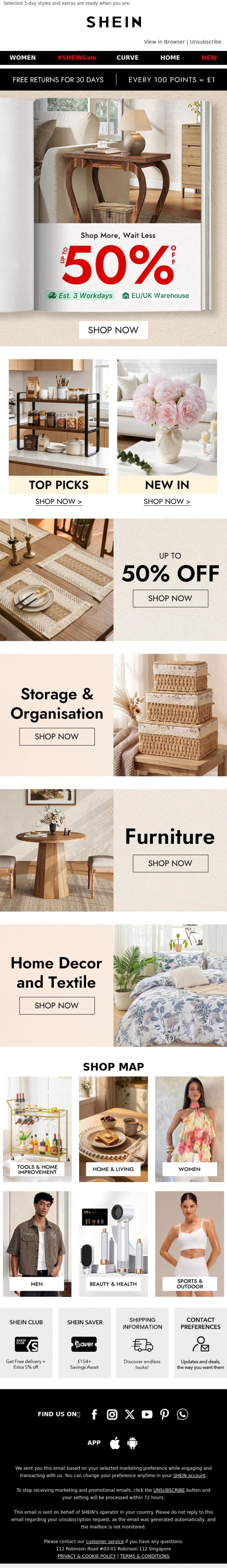 Email Design Inspiration from SHEIN, 🚚Est. 3 Workdays: Shop More, Wait Less