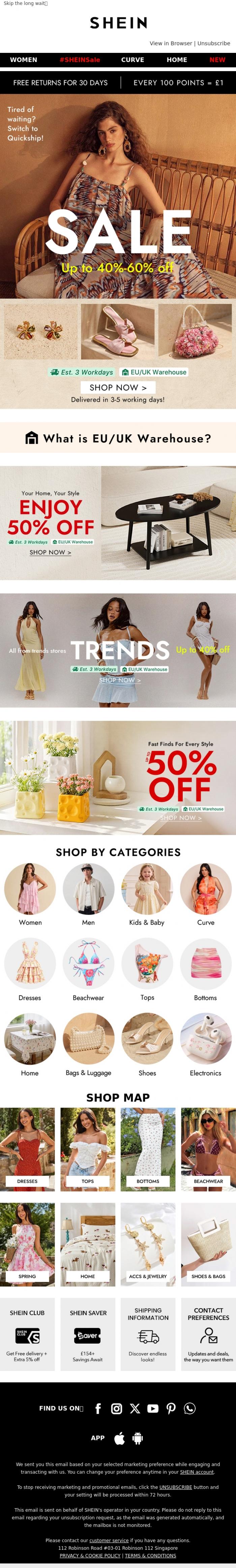 Email Design Inspiration from SHEIN, Delivered in 3-5 working days！Your Picks Are Ready 🚚